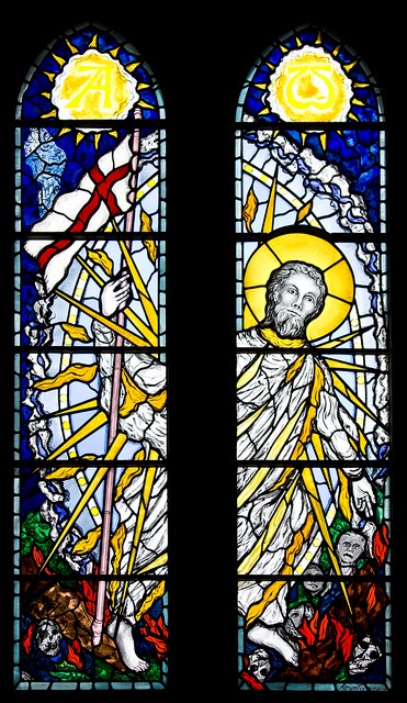 The Resurrection - Window by Patrick Reyntiens - The Abbey Church of St. Laurence, Ampleforth. Reprinted with kind permission of the Ampleforth Abbey Trust. 